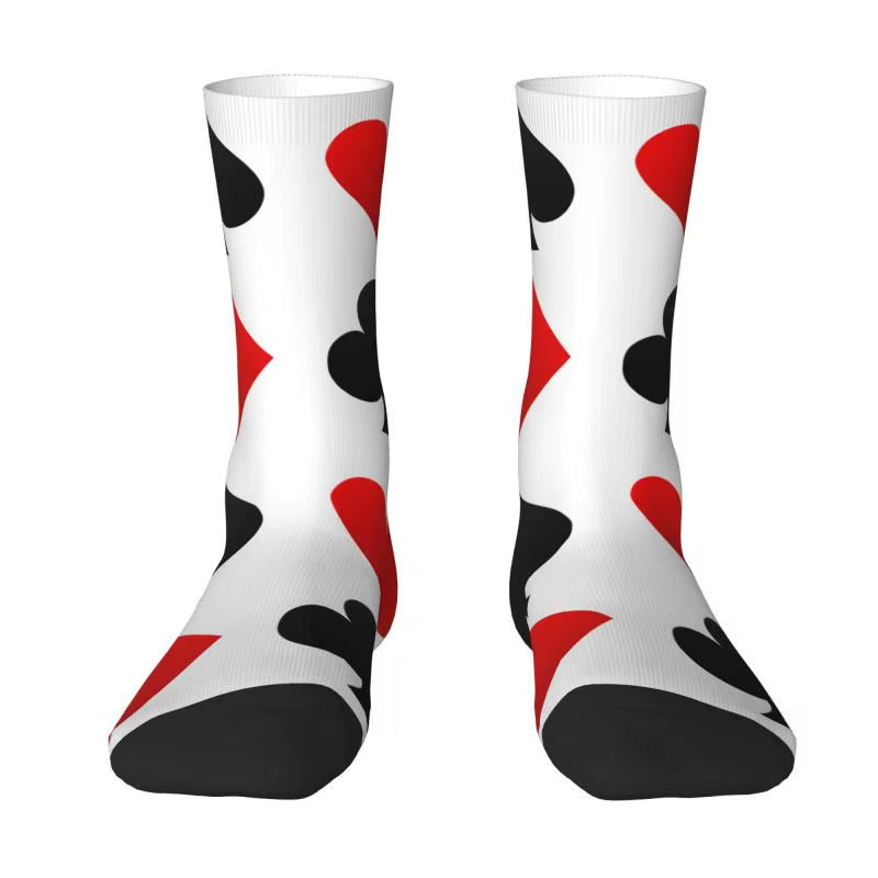 Cool Poker Men'S Crew Socks Unisex Funny Gambling Card Game Spring Summer Autumn Winter Dress Socks