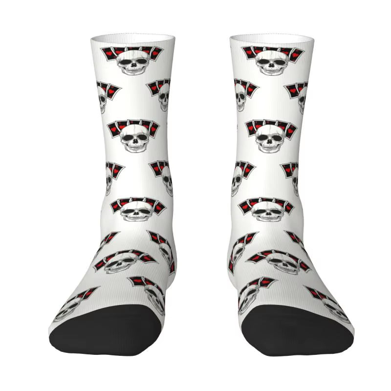 Cool Poker Men'S Crew Socks Unisex Funny Gambling Card Game Spring Summer Autumn Winter Dress Socks