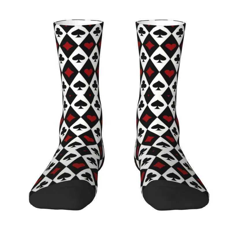 Cool Poker Men'S Crew Socks Unisex Funny Gambling Card Game Spring Summer Autumn Winter Dress Socks