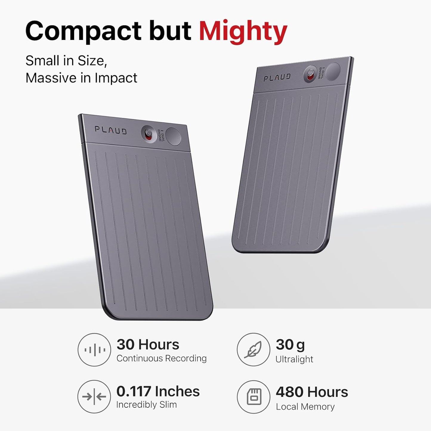 AI Voice Recorder, Note Voice Recorder W/Case, App Control, Transcribe & Summarize Empowered by Chatgpt, Support 59 Languages, 64GB Memory, Audio Recorder for Lectures, Meetings, Calls, Black