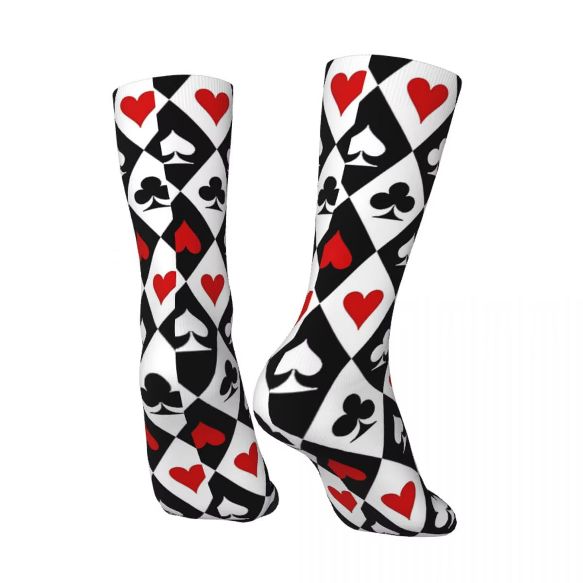 Happy Retro Playing Cards Suit Symbols Crazy Men'S Socks Unisex Harajuku Seamless Printed Funny Crew Sock Boys Gift