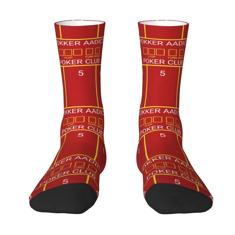 Cool Poker Men'S Crew Socks Unisex Funny Gambling Card Game Spring Summer Autumn Winter Dress Socks