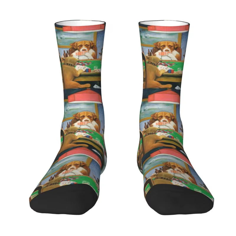 Cool Poker Men'S Crew Socks Unisex Funny Gambling Card Game Spring Summer Autumn Winter Dress Socks