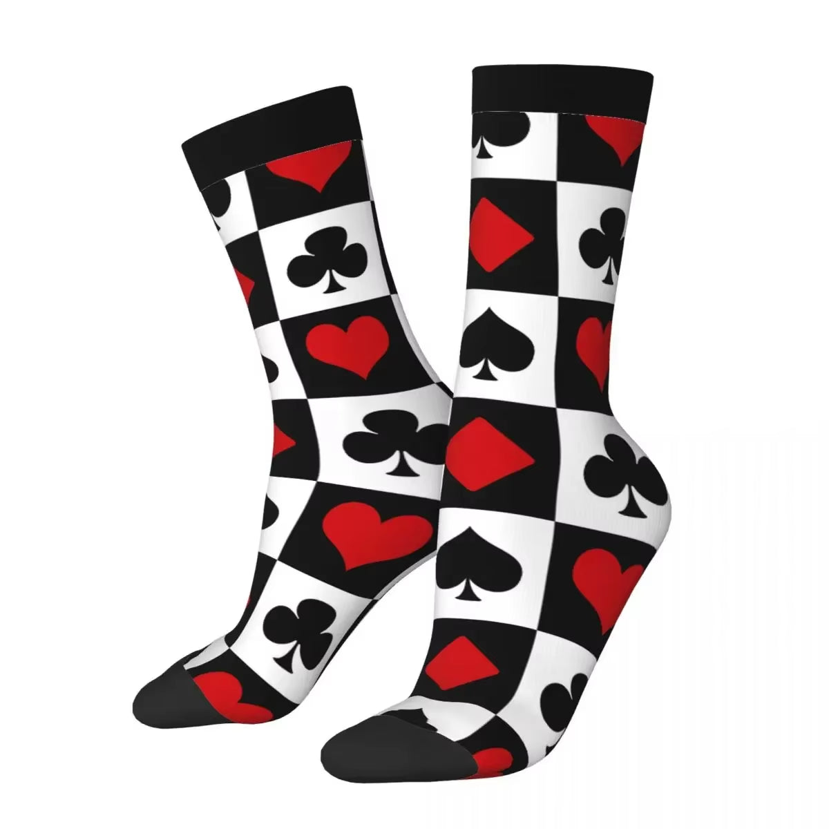Playing Card Socks Harajuku Sweat Absorbing Stockings All Season Long Socks Accessories for Unisex Gifts