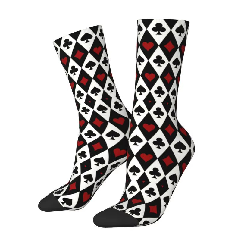 Cool Poker Men'S Crew Socks Unisex Funny Gambling Card Game Spring Summer Autumn Winter Dress Socks