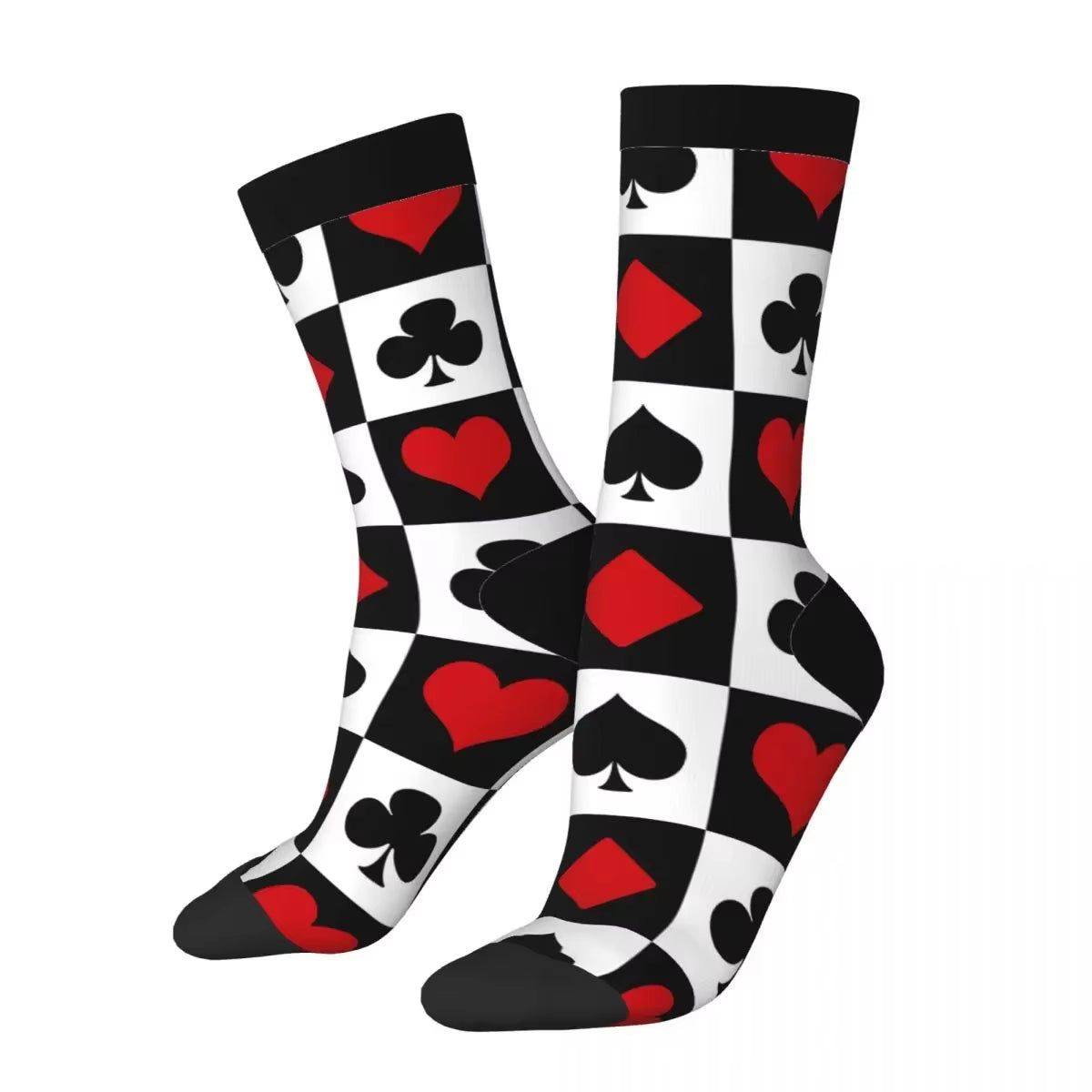 Playing Card Socks Harajuku Sweat Absorbing Stockings All Season Long Socks Accessories for Unisex Gifts