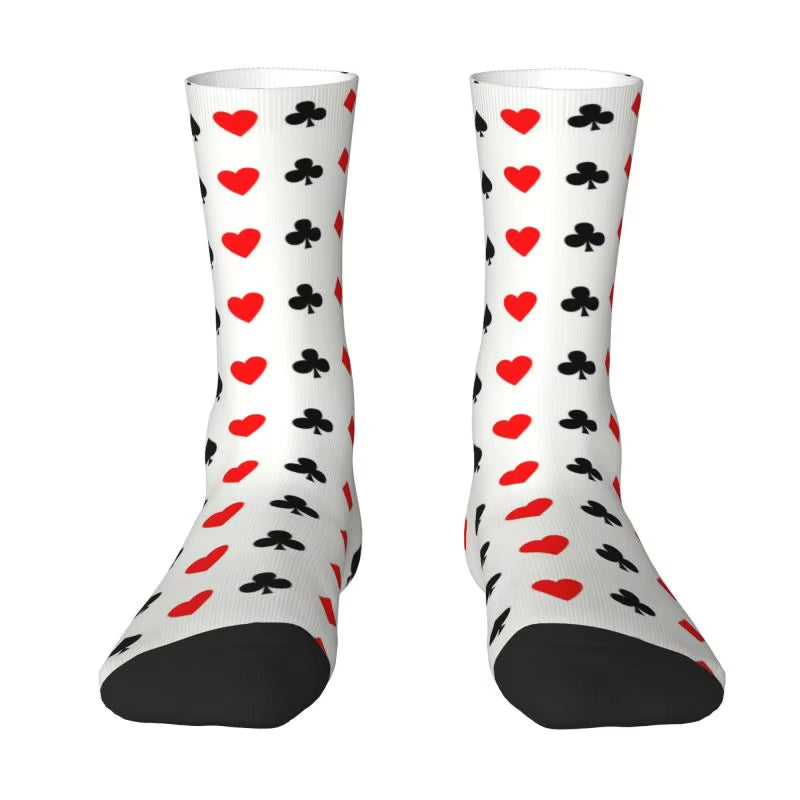 Cool Poker Men'S Crew Socks Unisex Funny Gambling Card Game Spring Summer Autumn Winter Dress Socks