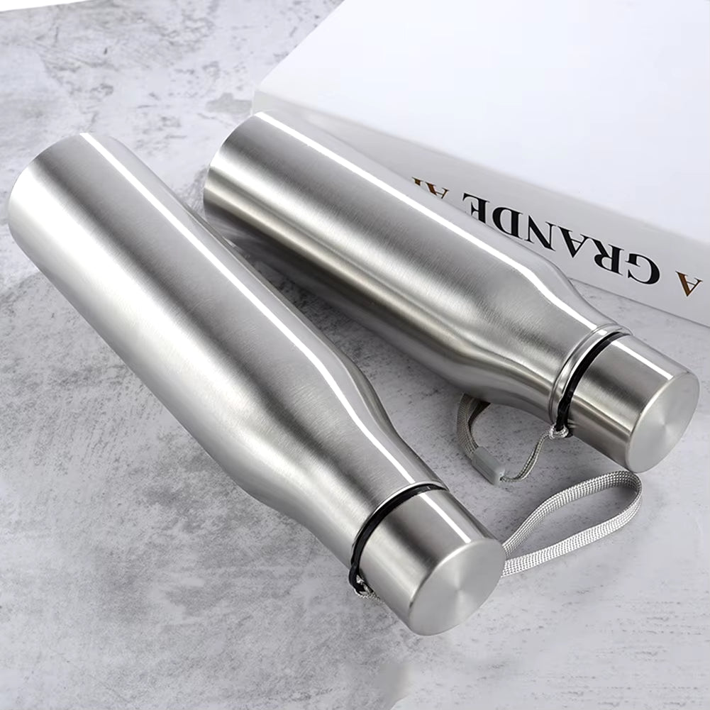 750/1000Ml Portable Sports Cycling Stainless Steel Water Bottle Drinking Cup Bicycle Kettle Drink Bottle Stainless Steel Cup