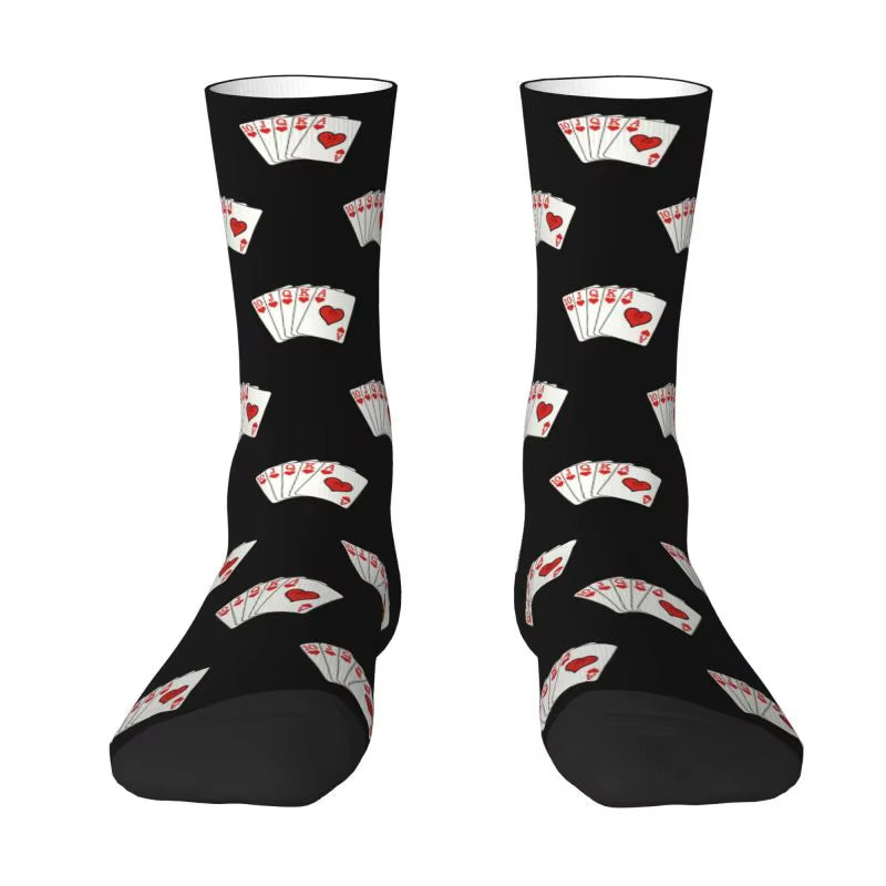 Cool Poker Men'S Crew Socks Unisex Funny Gambling Card Game Spring Summer Autumn Winter Dress Socks