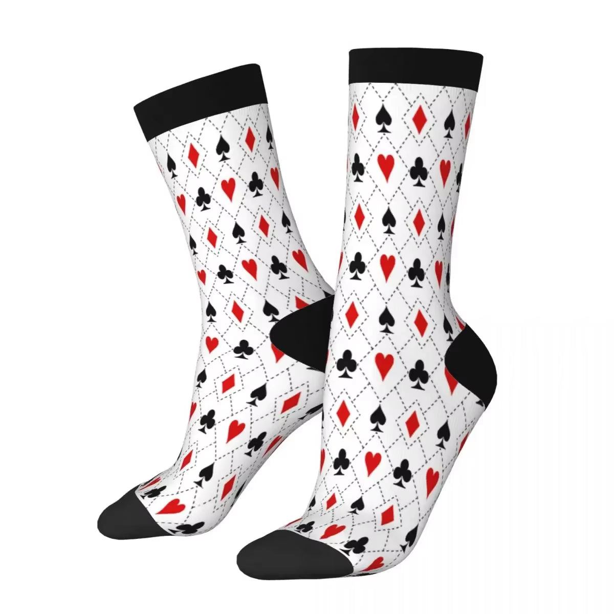 Playing Cards Suit Symbols Pattern Socks Male Mens Women Spring Stockings Polyester