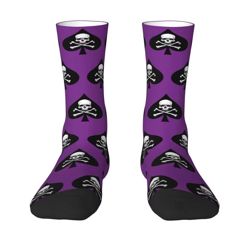 Cool Poker Men'S Crew Socks Unisex Funny Gambling Card Game Spring Summer Autumn Winter Dress Socks