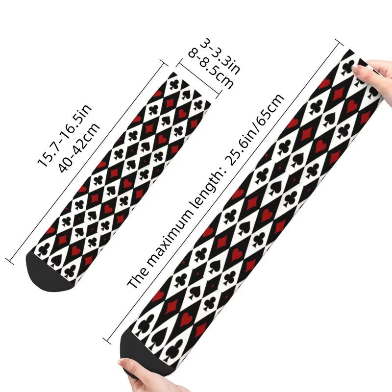 Cool Poker Men'S Crew Socks Unisex Funny Gambling Card Game Spring Summer Autumn Winter Dress Socks