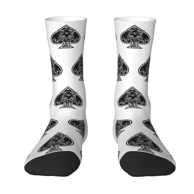 Cool Poker Men'S Crew Socks Unisex Funny Gambling Card Game Spring Summer Autumn Winter Dress Socks