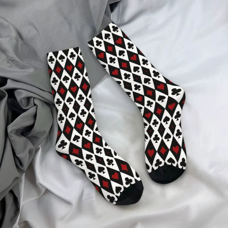 Cool Poker Men'S Crew Socks Unisex Funny Gambling Card Game Spring Summer Autumn Winter Dress Socks