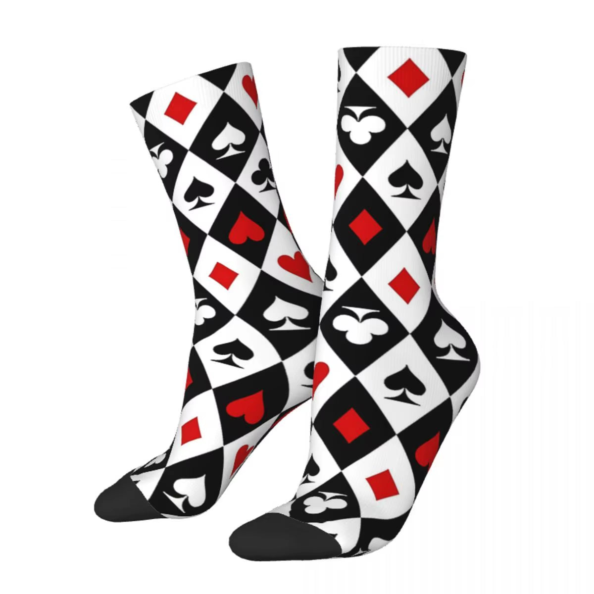 Happy Retro Playing Cards Suit Symbols Crazy Men'S Socks Unisex Harajuku Seamless Printed Funny Crew Sock Boys Gift