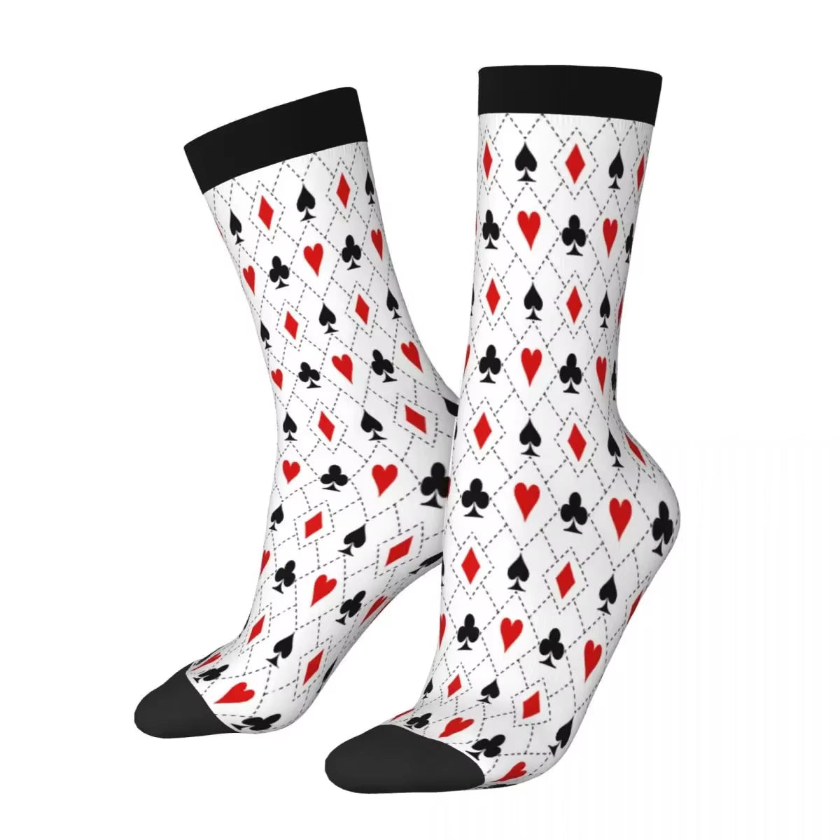 Playing Cards Suit Symbols Pattern Socks Male Mens Women Spring Stockings Polyester
