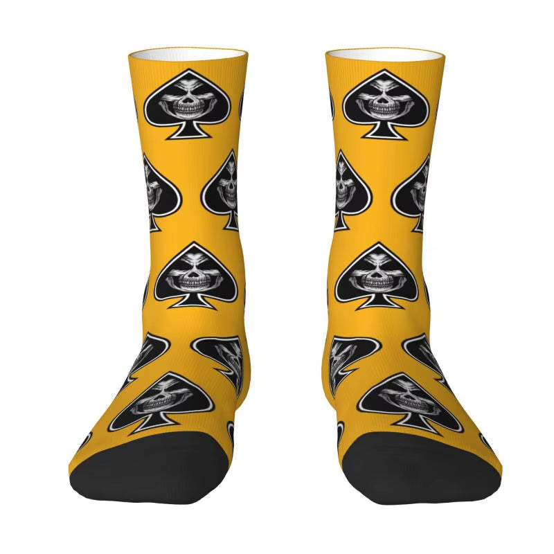 Cool Poker Men'S Crew Socks Unisex Funny Gambling Card Game Spring Summer Autumn Winter Dress Socks