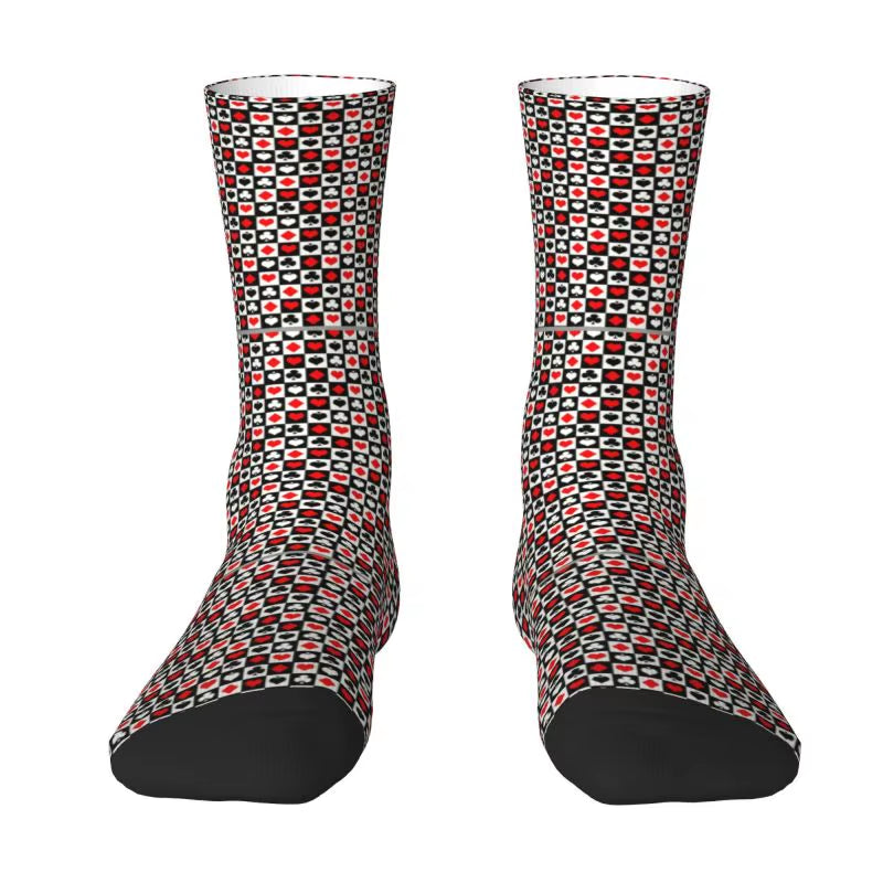 Cool Poker Men'S Crew Socks Unisex Funny Gambling Card Game Spring Summer Autumn Winter Dress Socks