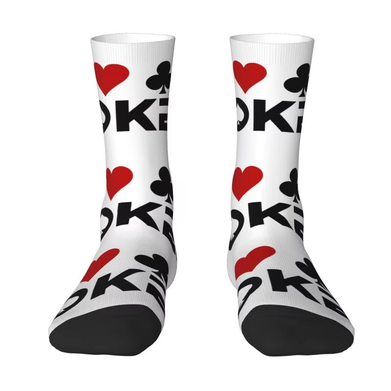 Cool Poker Men'S Crew Socks Unisex Funny Gambling Card Game Spring Summer Autumn Winter Dress Socks