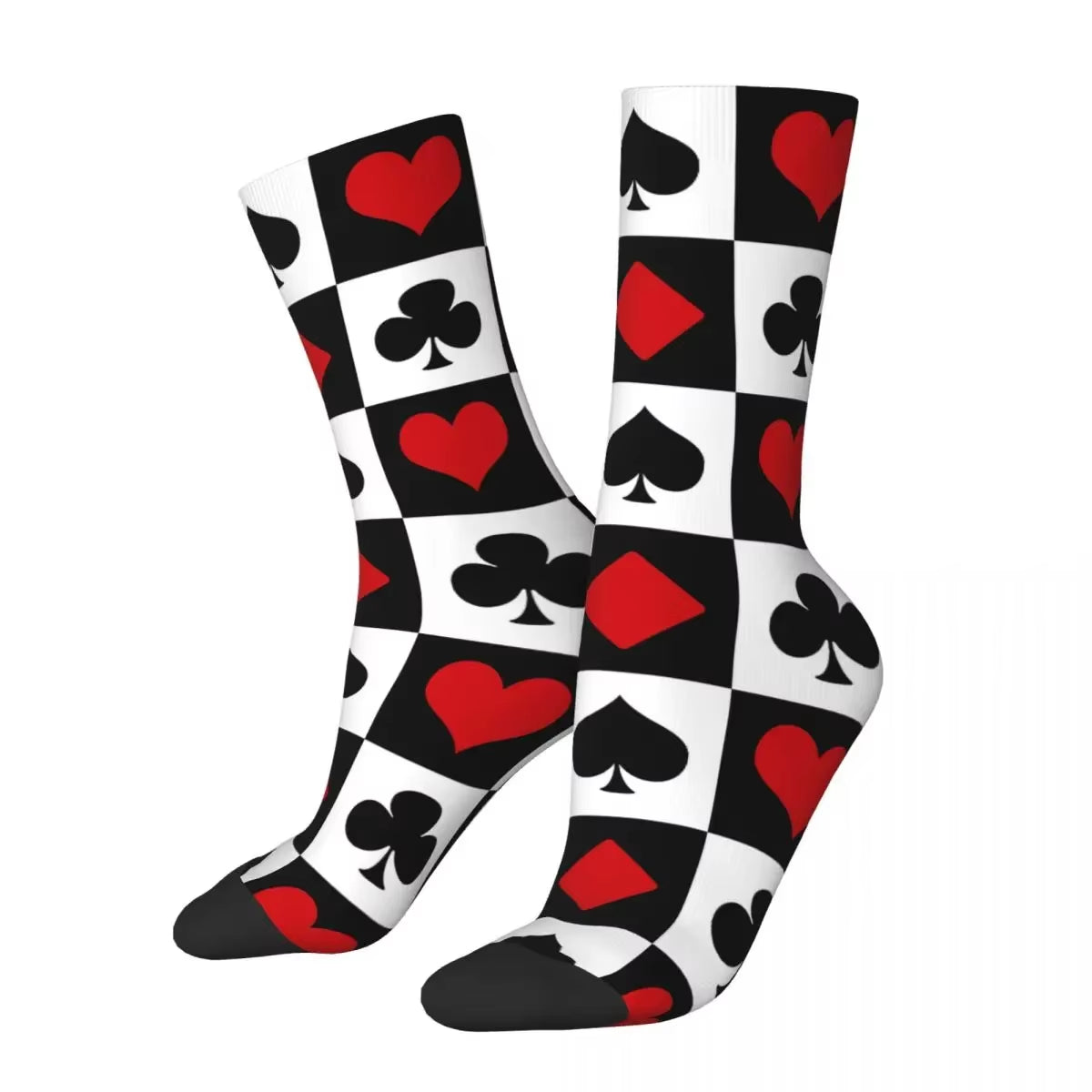 Playing Card Socks Harajuku Sweat Absorbing Stockings All Season Long Socks Accessories for Unisex Gifts