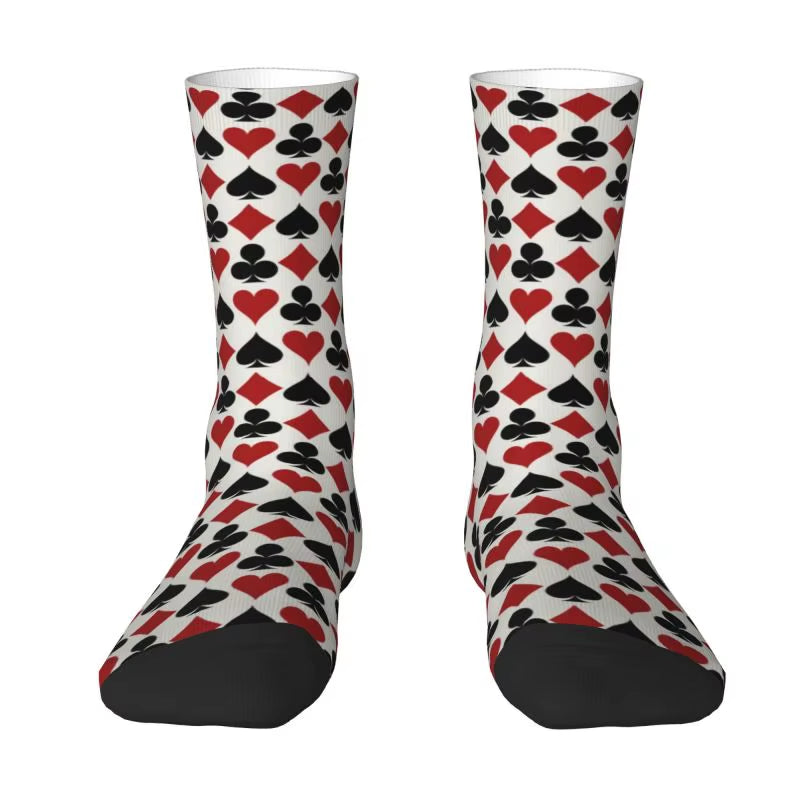Cool Poker Men'S Crew Socks Unisex Funny Gambling Card Game Spring Summer Autumn Winter Dress Socks