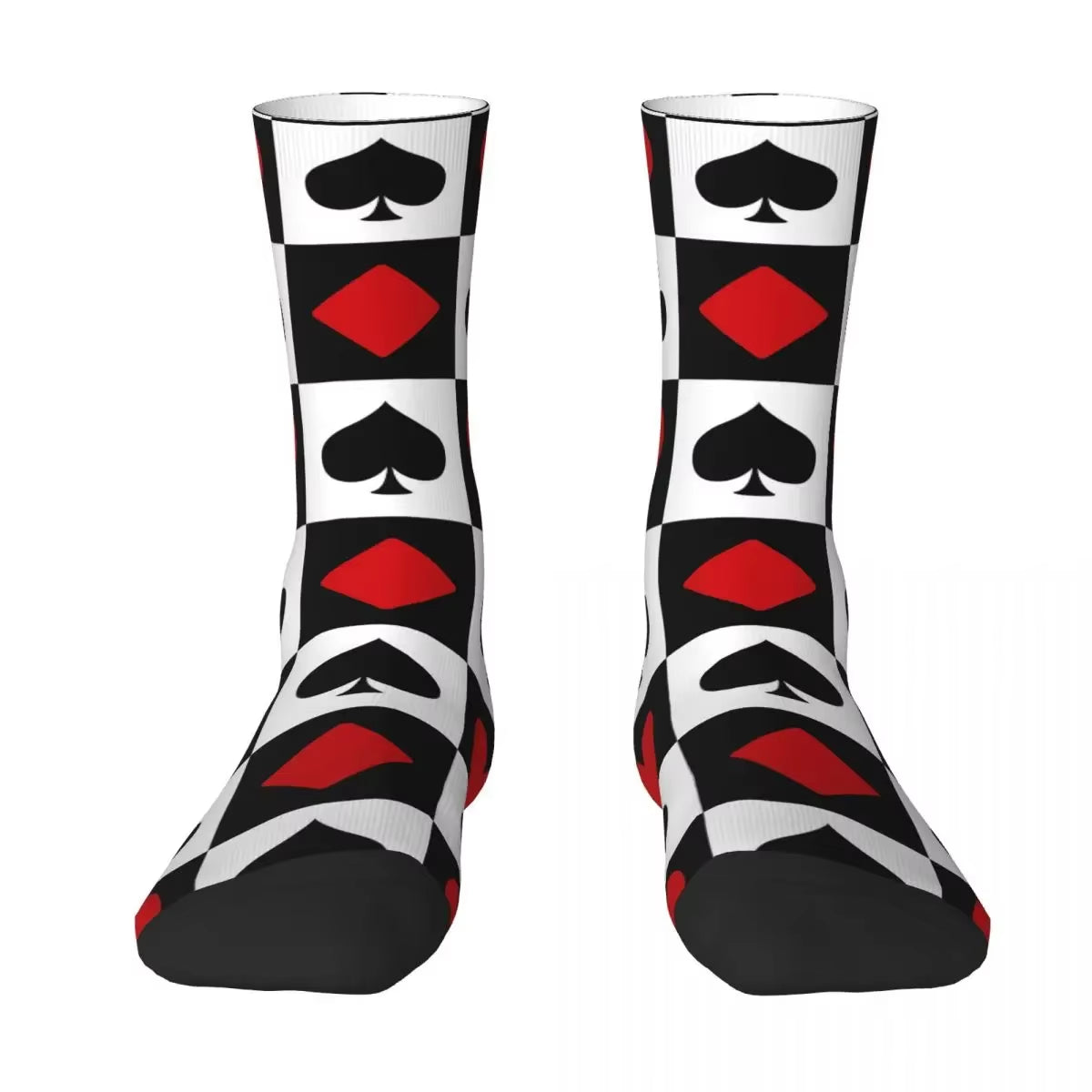 Playing Card Socks Harajuku Sweat Absorbing Stockings All Season Long Socks Accessories for Unisex Gifts