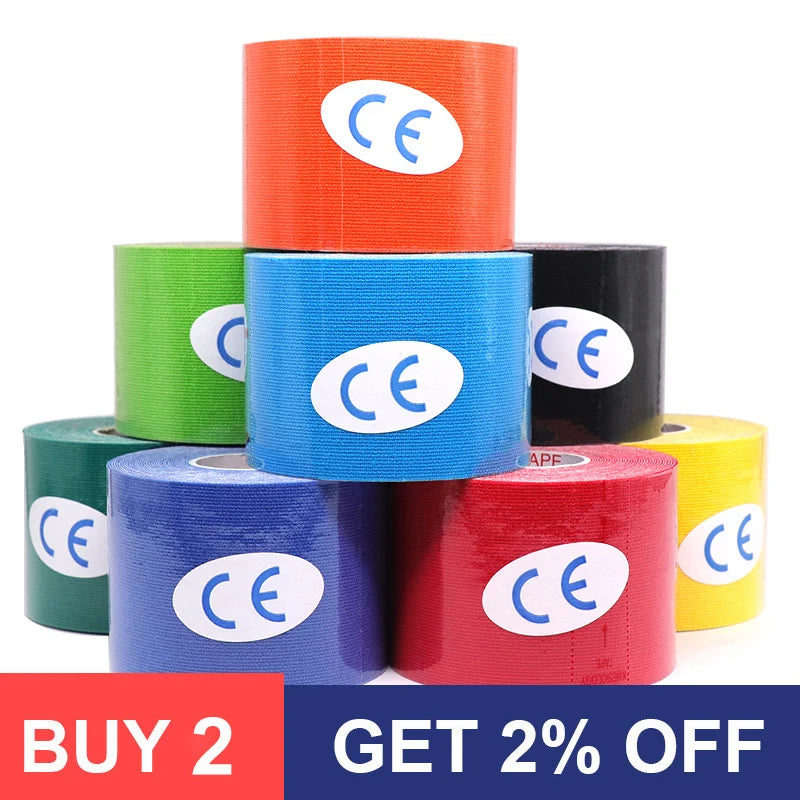 5 Size Kinesiology Tape Athletic Elastoplast Sport Recovery Strapping Gym Waterproof Tennis Muscle Pain Relief Bandage