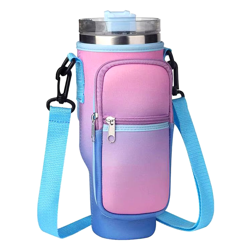 Water Bottle Carrier Bag for Stanley 40Oz Tumbler with Handle Water Bottle Holder with Adjustable Shoulder Strap with Pocket