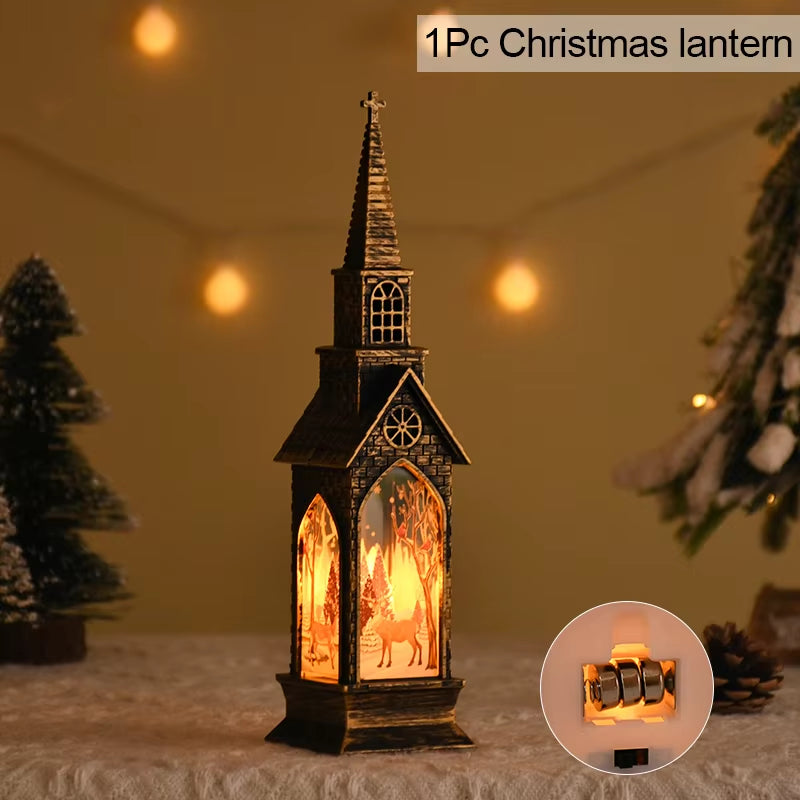 2024 Christmas LED Night Light Santa Claus Snowman Lantern Lamp Table Ornament Christmas Decoration for Home Xmas Navidad Gifts