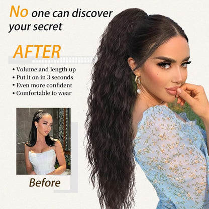 【Blackfriday】Claw Long Wavy Ponytail Extension 30" Curly Pony Tail Clip in Hair Extensions for Women Fluffy Natural Looking Synthetic Hairpiece for Daily Use Quick Installation