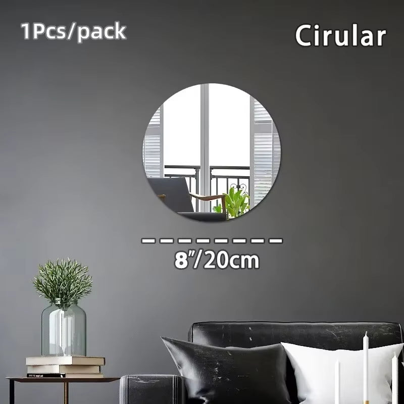 HD anti Fog Wall Mirror Sticker DIY Full Length Mirror Tiles Self Adhesive Shatterproof Non Glass Safety Mirror Sheets 2MM Thick