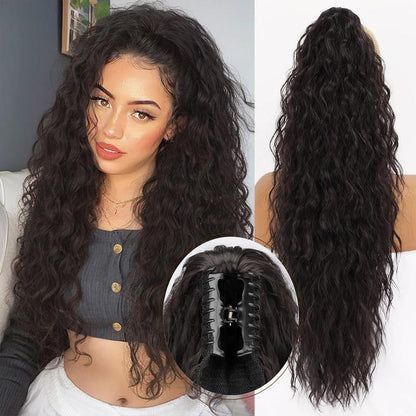 【Blackfriday】Claw Long Wavy Ponytail Extension 30" Curly Pony Tail Clip in Hair Extensions for Women Fluffy Natural Looking Synthetic Hairpiece for Daily Use Quick Installation