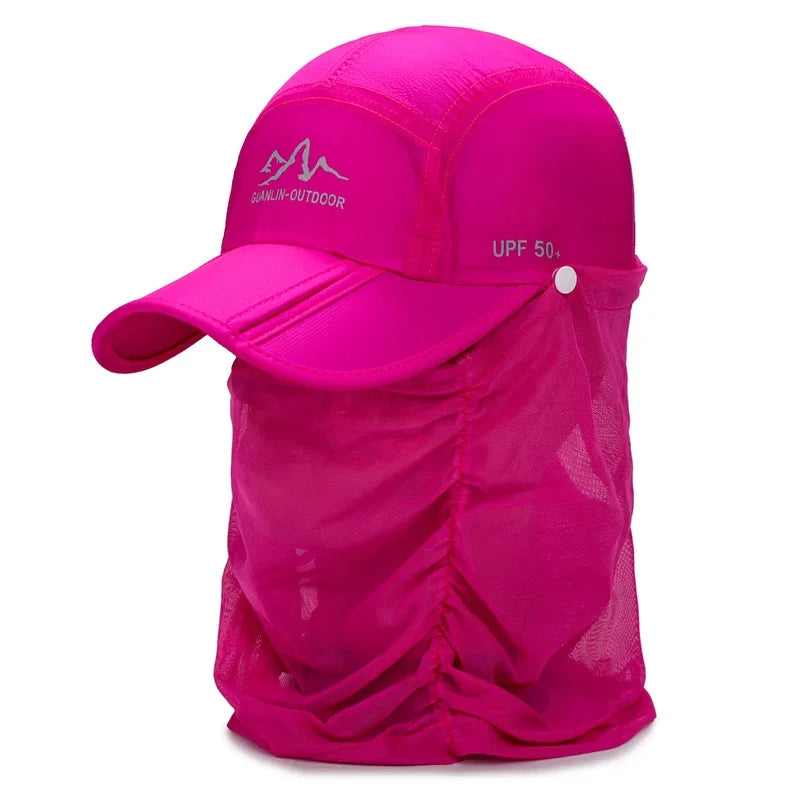 New Foldable Baseball Caps for Men Women Summer UV Protection Sun Cap Face Neck Cover Hiking Hat Outdoor Sport Fishing Hats