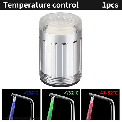 Hot LED Temperature Sensitive Faucet Water Saving Kitchen Bathroom Sensor 7 Color Change Faucet Aerator Tap Nozzle Shower