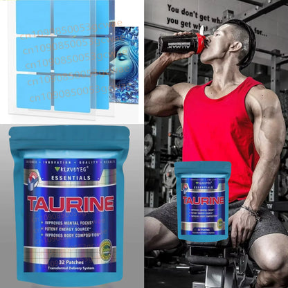 Taurine + Creatine Monohydrate Transdermal Patches, Muscle Strength, Focus, Memory - Best Creatine for Muscle Growth