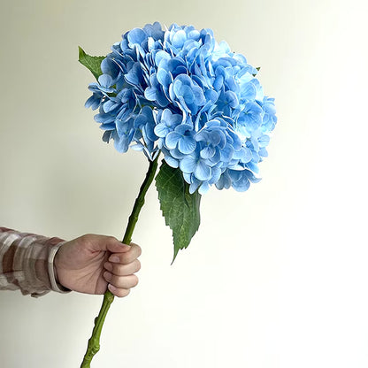 Blue Artificial Hydrangea Flowers Real Touch Artificial Hydrangea Branches Decoration Wedding Bouquet Flower Arrangement