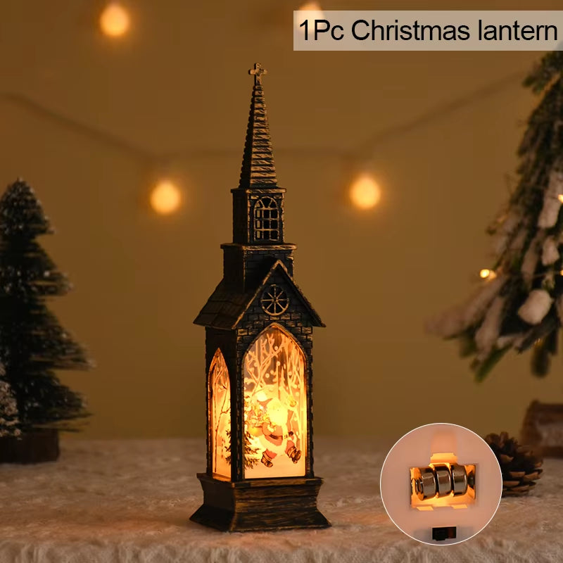 2024 Christmas LED Night Light Santa Claus Snowman Lantern Lamp Table Ornament Christmas Decoration for Home Xmas Navidad Gifts