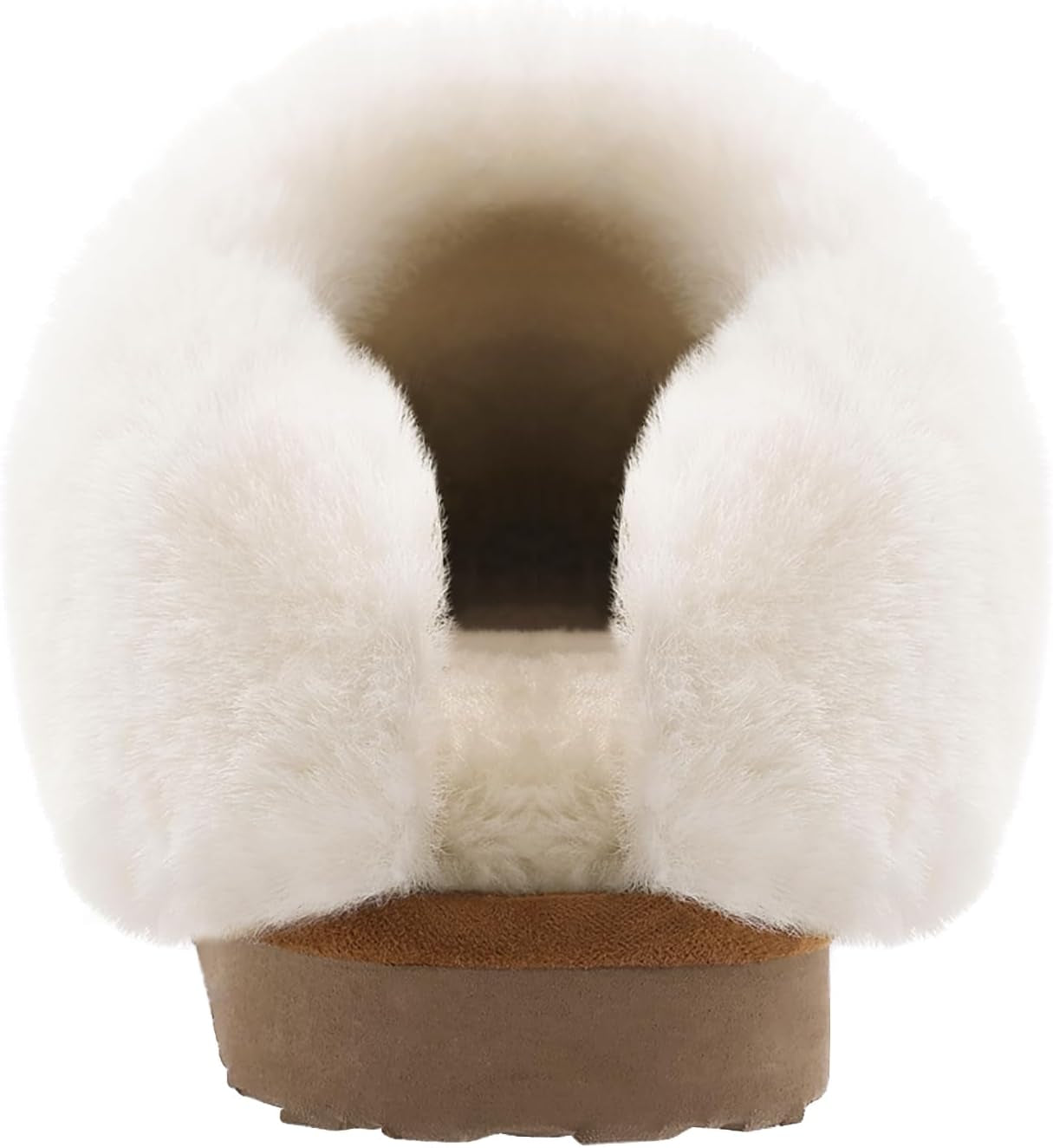 Fuzzy House Slippers for Women Fluffy Memory Foam Suede Slippers with Faux Fur Collar Indoor Outdoor