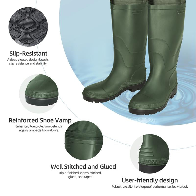 Fishing Chest Waders for Men Women with Boots Waterproof 2-Ply Nylon PVC Breathable Waders for Hunting Fishing, Autumntravel, Waterproof Birthday Gift, Christmas Gift, Halloween Gift