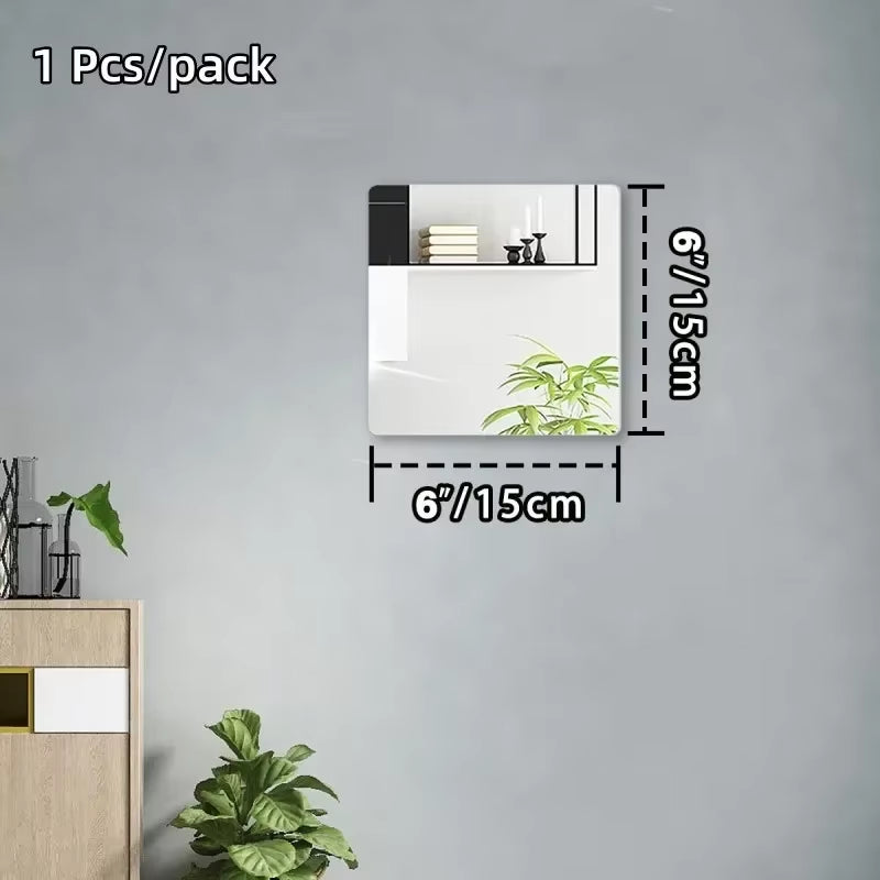 HD anti Fog Wall Mirror Sticker DIY Full Length Mirror Tiles Self Adhesive Shatterproof Non Glass Safety Mirror Sheets 2MM Thick