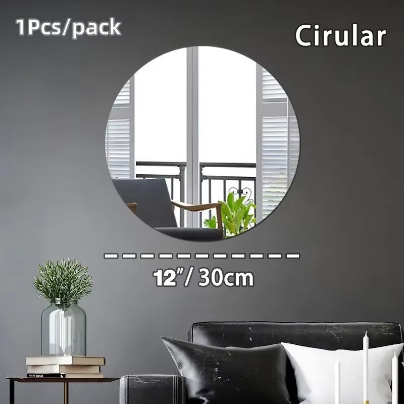 HD anti Fog Wall Mirror Sticker DIY Full Length Mirror Tiles Self Adhesive Shatterproof Non Glass Safety Mirror Sheets 2MM Thick