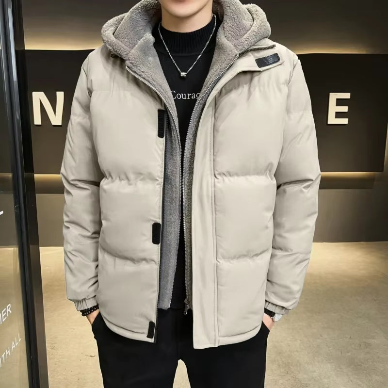 Plus Size 8XL Winter Hooded Warm Men Parkas Quality Outdoor Windproof Male Cotton Clothing Zipper Solid Color Jacket for Men