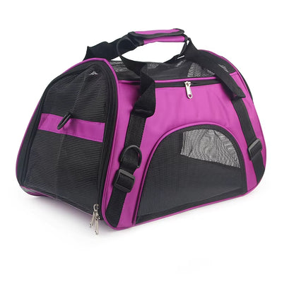 Soft-Sided Carrying Portable Pet Bag Pink Dog Carrier Bags Blue Cat Travel Breathable Handbag