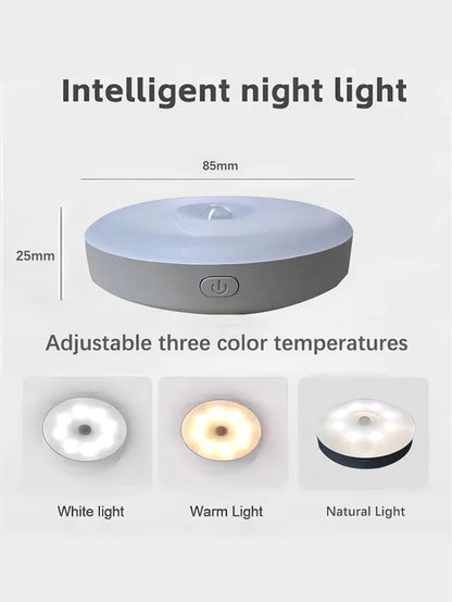 LED Smart Human Body Sensor Night Lamp Emergency Automatic Lighting USB Charging Wireless Magentic Suction Use Night Light