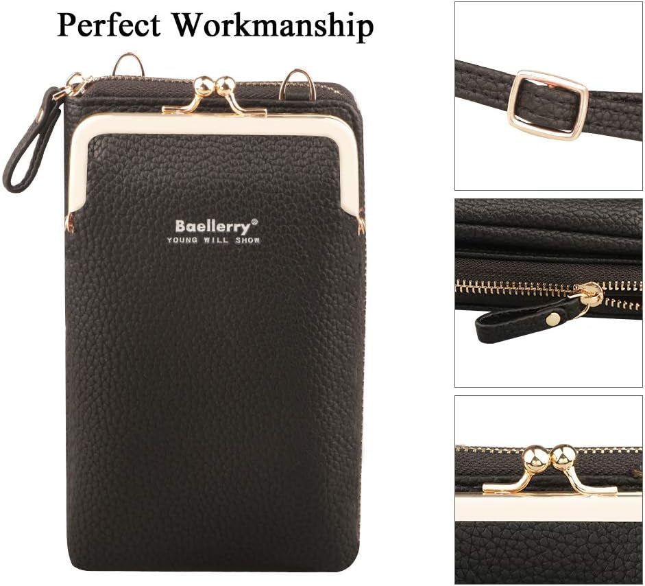 Small Crossbody Phone Bag for Women Lightweight PU Leather Phone Wallet Purse with Shoulder Strap&Card Slots