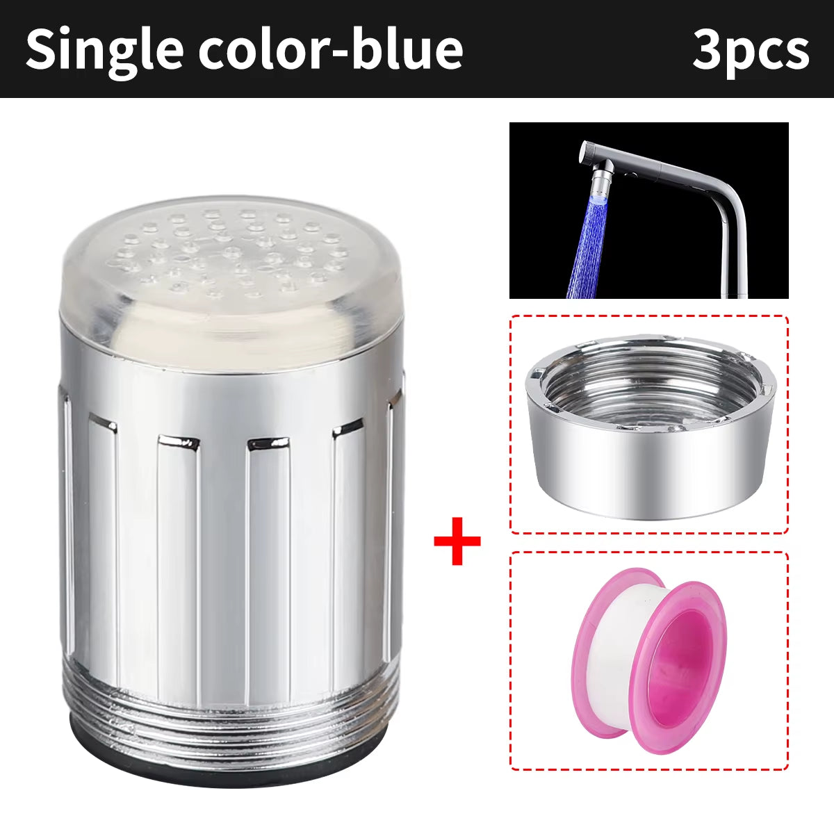 Hot LED Temperature Sensitive Faucet Water Saving Kitchen Bathroom Sensor 7 Color Change Faucet Aerator Tap Nozzle Shower