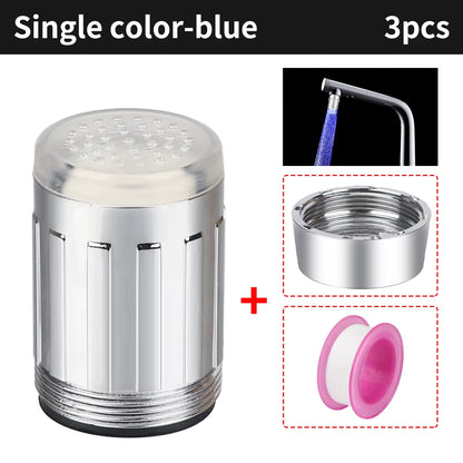 Hot LED Temperature Sensitive Faucet Water Saving Kitchen Bathroom Sensor 7 Color Change Faucet Aerator Tap Nozzle Shower