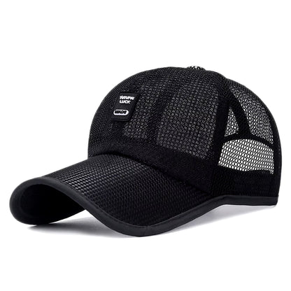 Men Women Quick-Dry Sports Baseball Cap Snapback Sunhat Mesh Patchwork Outdoor Hiking Running Hip Hop Baseball Hats Casquette