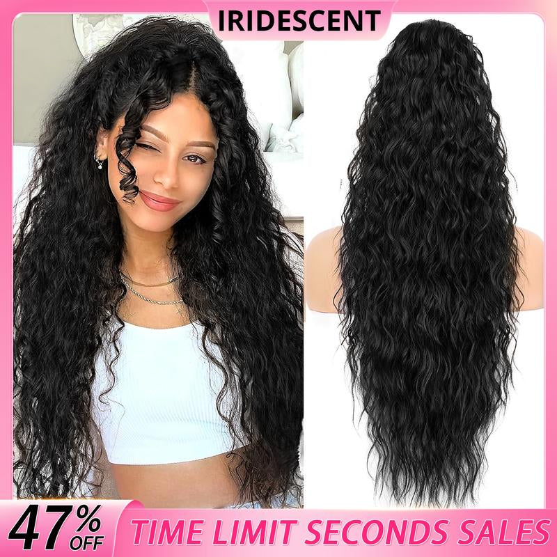 【Blackfriday】Claw Long Wavy Ponytail Extension 30" Curly Pony Tail Clip in Hair Extensions for Women Fluffy Natural Looking Synthetic Hairpiece for Daily Use Quick Installation