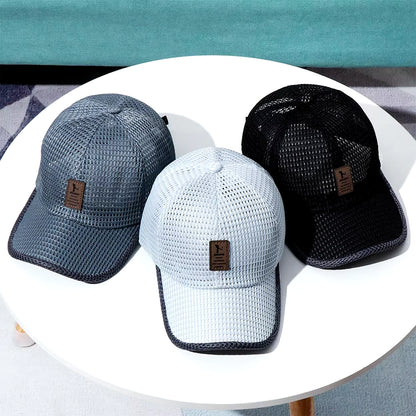 Men Women Quick-Dry Sports Baseball Cap Snapback Sunhat Mesh Patchwork Outdoor Hiking Running Hip Hop Baseball Hats Casquette